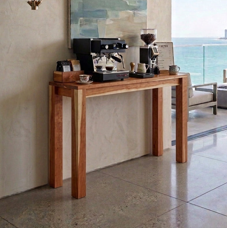Cherry Coffee Bar Station Espresso Table Console in Kitchen