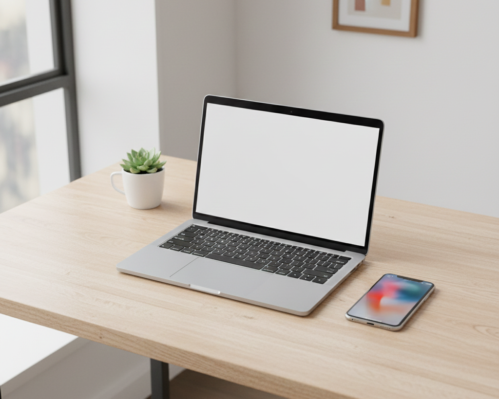 Laptop and Phone demonstrating contact us