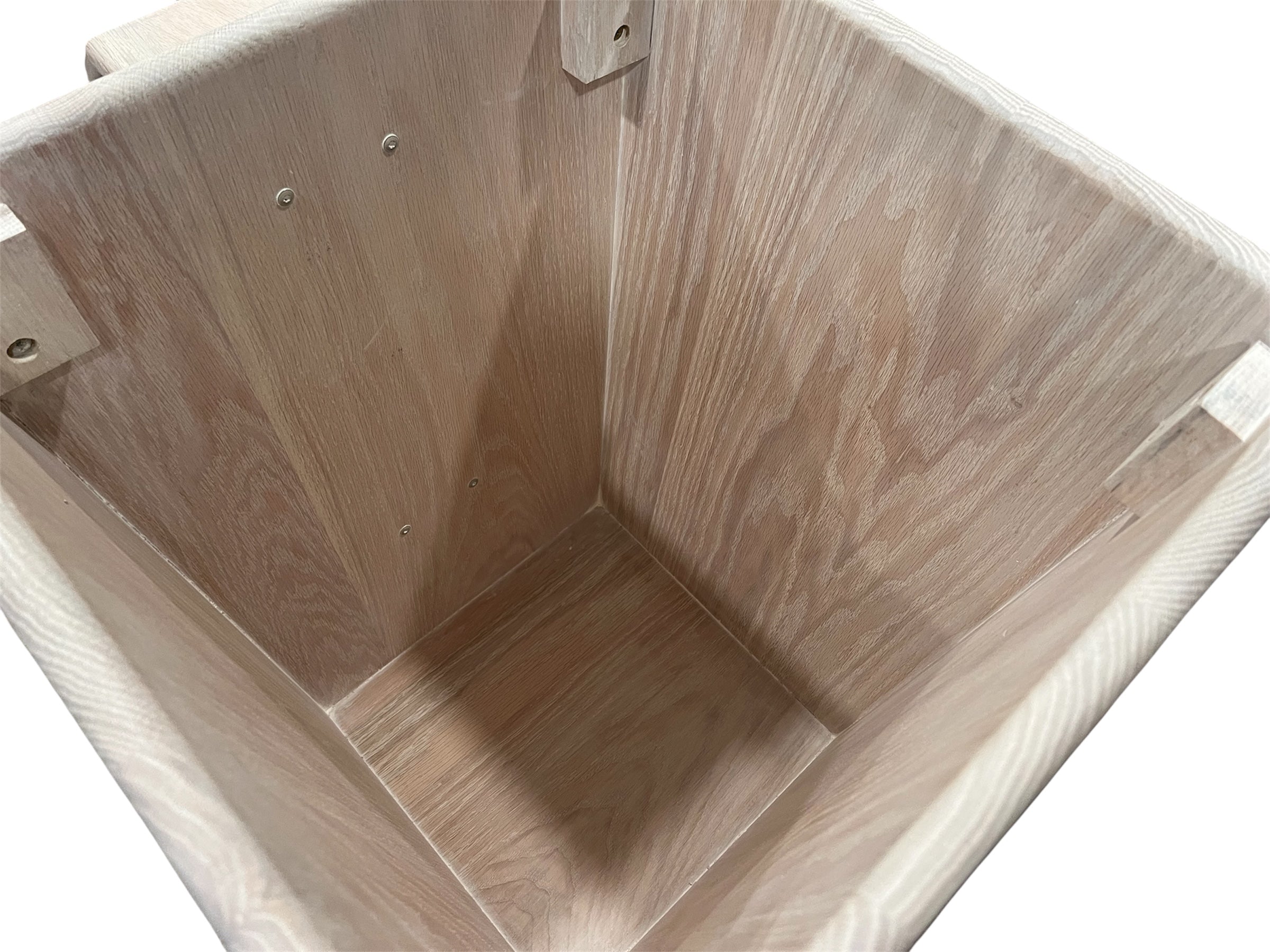 Inside of Coffee mug table demonstrating extra storage